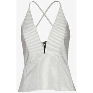Mason V neck zip peplum top